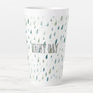 Rain Drops Rainy Day Latte Mug
