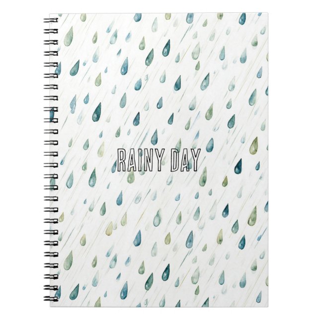 Rain Drops Rainy Day Notebook (Front)