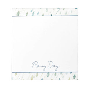 Rain Drops Rainy Day Notepad