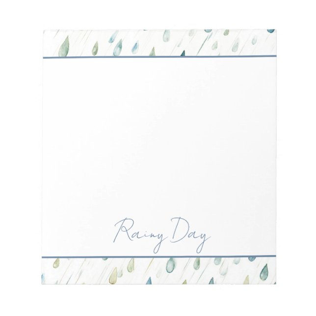 Rain Drops Rainy Day Notepad (Front)