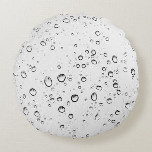 Rain drops rainy wet droplets round cushion