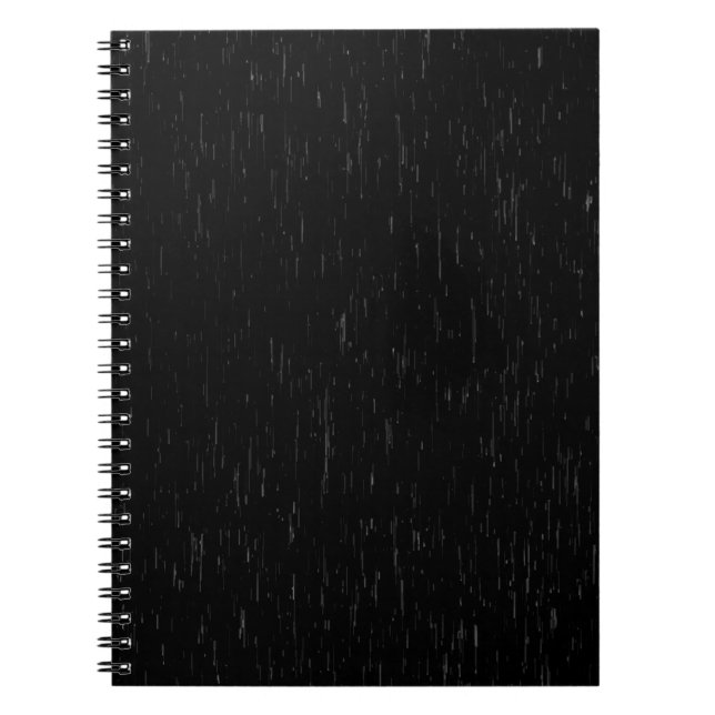 Rain falling black effect dark notebook (Front)