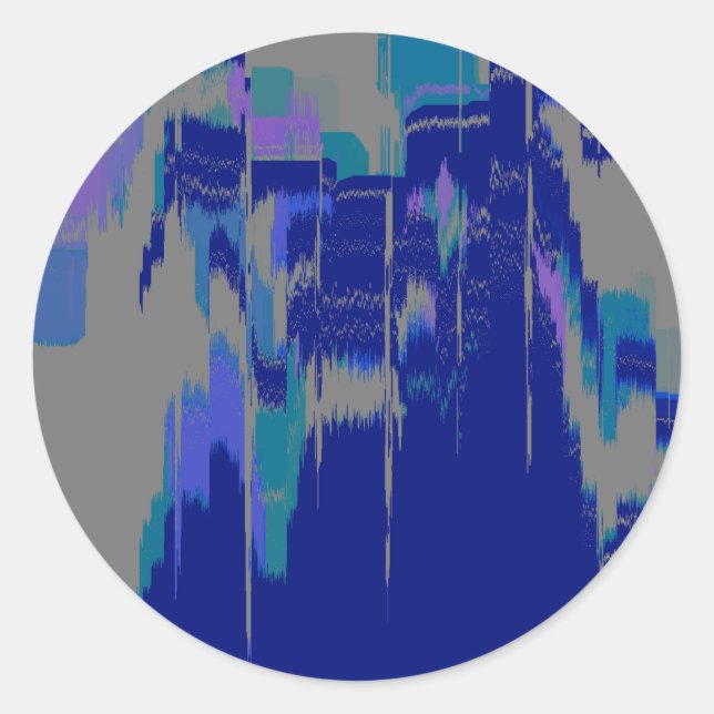 "Rain Hitting Window"  Geometric Art Classic Round Sticker (Front)