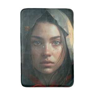 Rain hood girl bath mat