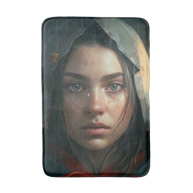 Rain hood girl bath mat (Front Vertical)