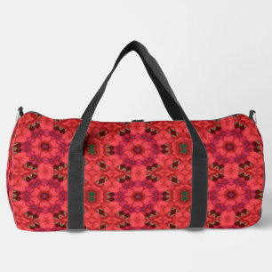 Rain Kissed Scarlet Kaleidoscope Duffle Bag