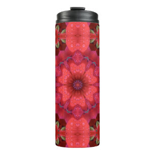 Rain Kissed Scarlet Kaleidoscope Thermal Tumbler
