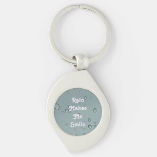 Rain Makes Me Smile Rain Droplet Photo Raindrop Key Ring