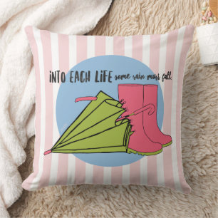 Rain Must Fall Cotton Throw Pillow 20" x 20"