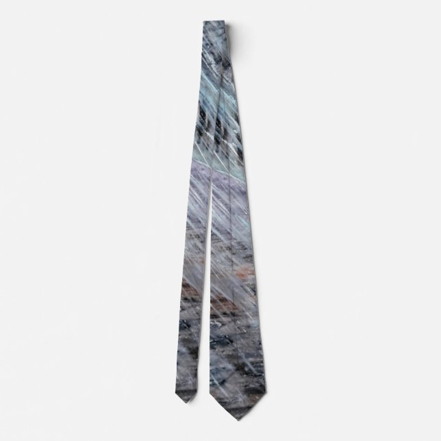 Rain Neck Tie Art Design Abstract Modern (Back)