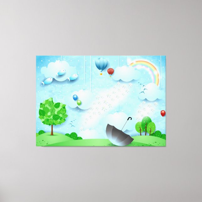 Rain of Flowers Canvas Print (Front)