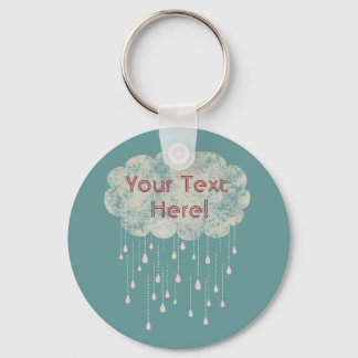 Rain of Love All Occasions Custom Keychain Blue