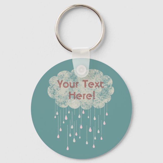 Rain of Love All Occasions Custom Keychain Blue (Front)