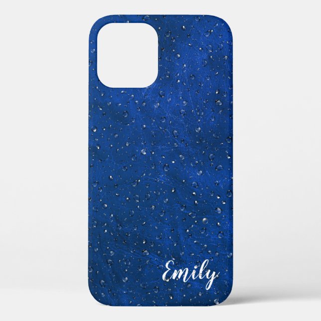 Rain on Blue Leather  Case-Mate iPhone Case (Back)