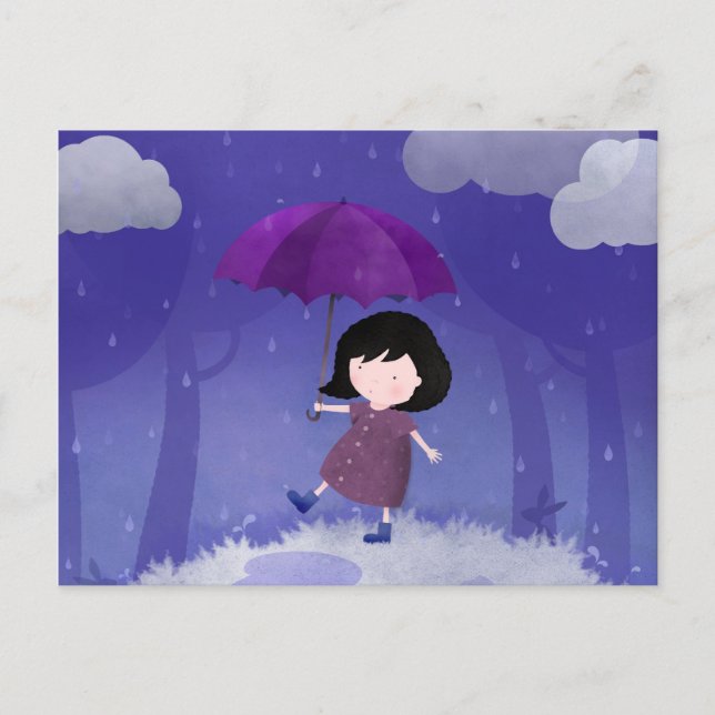 Rain on my umbrella - postcard (Front)