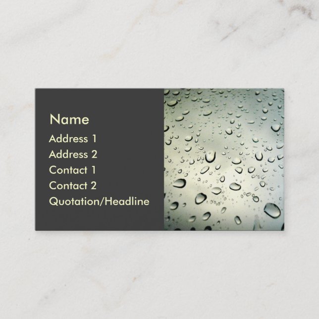 Rain On My Window Business Card (Front)