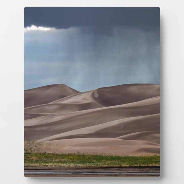 Rain on the Great Sand Dunes Plaque (Front)