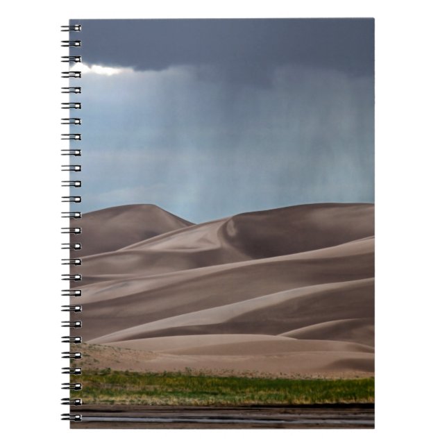 Rain on the Great Sand Dunes Spiral Notebook (Front)