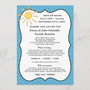 Rain or Shine Reunion, Event or Party Invitation