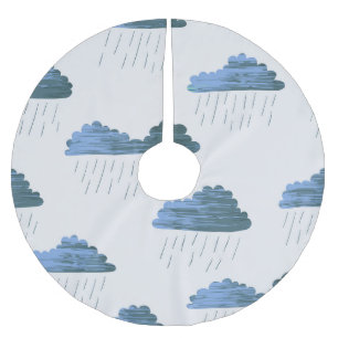 Rain Pattern: Dark Clouds Vintage Brushed Polyester Tree Skirt