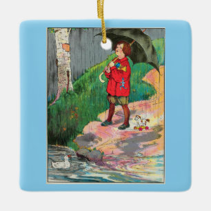 Rain, Rain, Go Away - Mother Goose Nursery Rhyme Ceramic Ornament