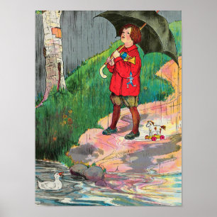 Rain, Rain, Go Away - Mother Goose Nursery Rhyme Poster