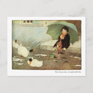 Rain, Rain Go Away Nursery Rhyme Postcard