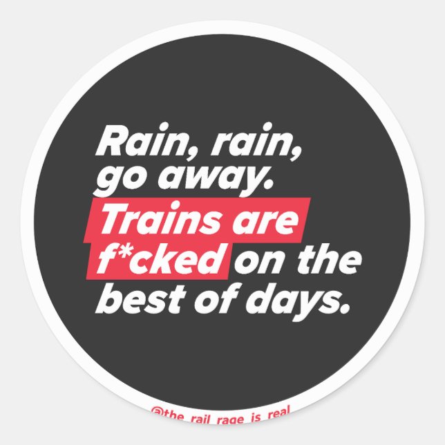 Rain, rain go away - sticker (Front)