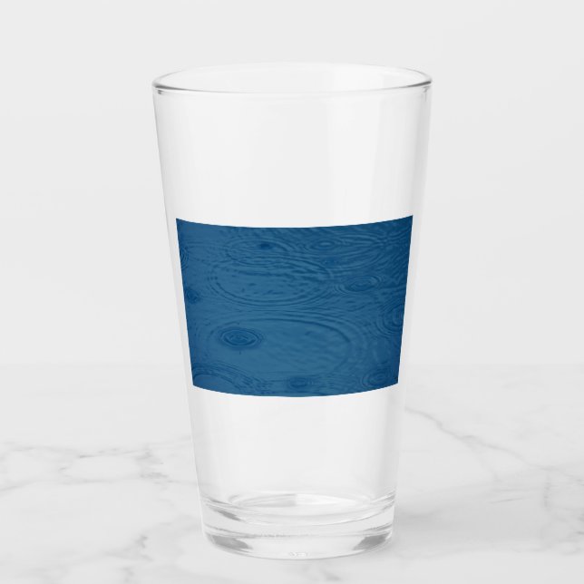 Rain Ripples (Blue Water Waves) Glass (Front)