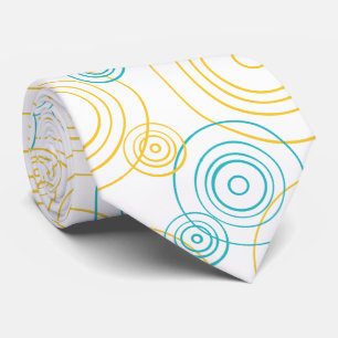 Rain Ripples pattern in Turquoise and Yellow Tie