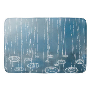 Rain Storm Blue Bath Mat