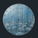Rain Storm Blue Dartboard<br><div class="desc">Weather art for days of rain,  storms,  monsoons and inclement weather.</div>