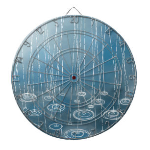 Rain Storm Blue Dartboard