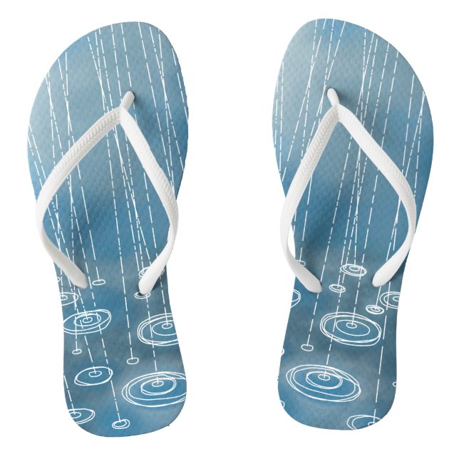 Rain Storm Blue Jandals (Footbed)