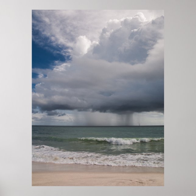 Rain Storm Over The Atlantic Ocean Poster (Front)