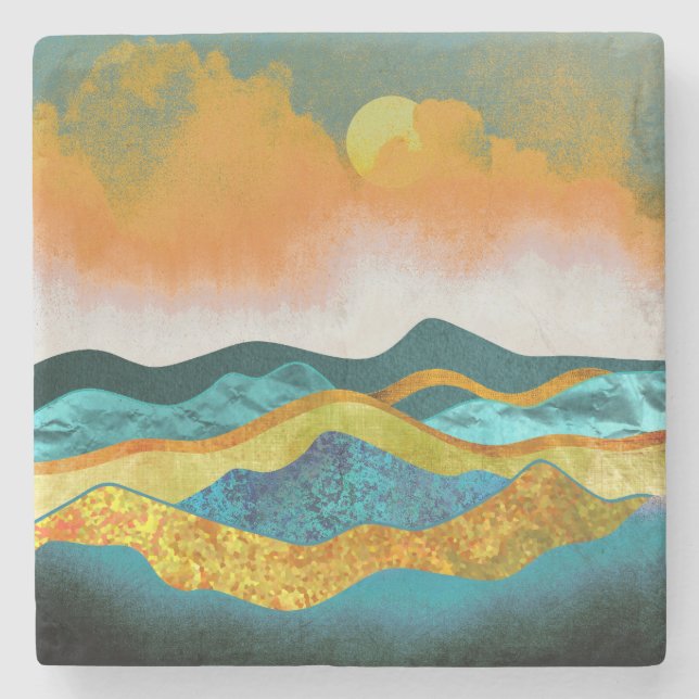 Rain Storm Stone Coaster (Front)