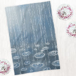 Rain Storm Tea Towel<br><div class="desc">Weather art depicting a wet and rainy stormy day with rain and puddles. Original art by Nic Squirrell.</div>