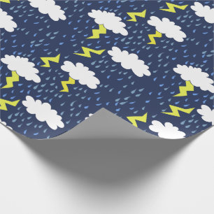 Rain storms thunder clouds wrapping paper