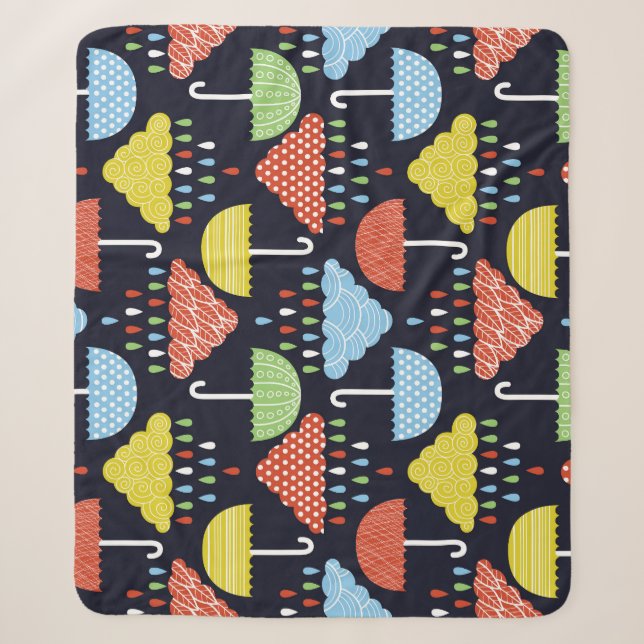 Rain Water Drops Seamless Pattern Sherpa Blanket (Front)