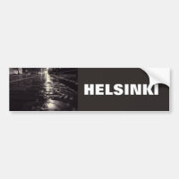 Rain water flowing on the streets of Helsinki