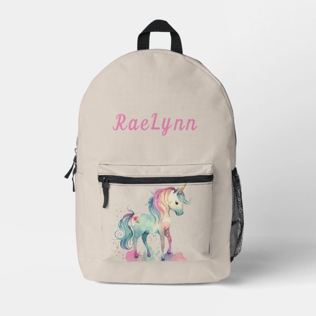 Rainbocorn Personalised Printed Backpack (Front)