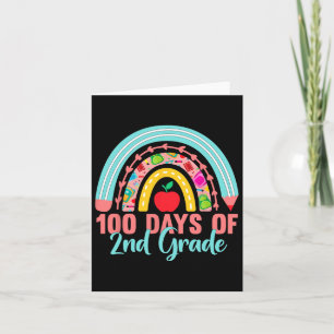 Rainbow 100 Days Of 2nd Grade 100th Day Teacher St Card