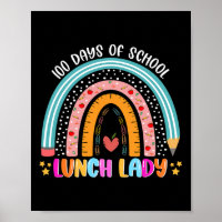 Rainbow 100 Days Of School Lunch Lady Lover 100th