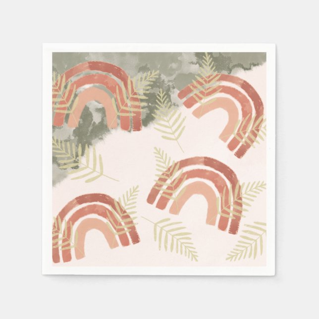 Rainbow 1st birthday  napkin (Front)