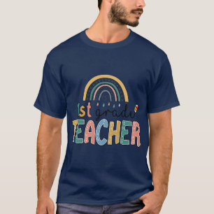Rainbow 1st Grade Teacher Kinder Back to School T-Shirt