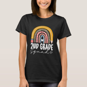 Rainbow 2nd Second Grade Squad For Teachers Back T T-Shirt