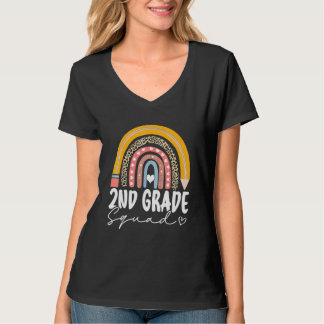 Rainbow 2nd Second Grade Squad For Teachers Back T T-Shirt