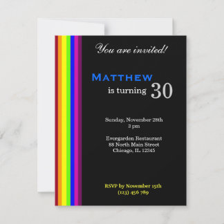 Rainbow 30th Birthday Invitation