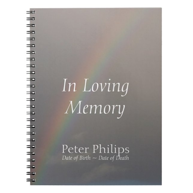 Rainbow 3 Funeral Memorial Guest Book (Front)