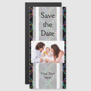 Rainbow 3D interlocking rings + your ideas Magnetic Invitation